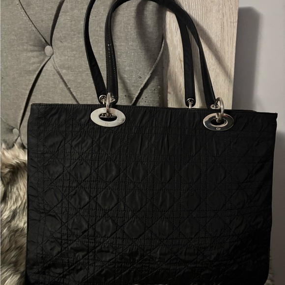Christian Dior Cannage Lady Dior tote bag in black nylon. **Steal Price!!!** - Picture 4 of 11